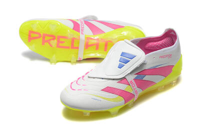 Adidas Predator Elite 25 Foldover Tongue FG Low-Tops Football Boots - White/Pink/Blue/Yellow