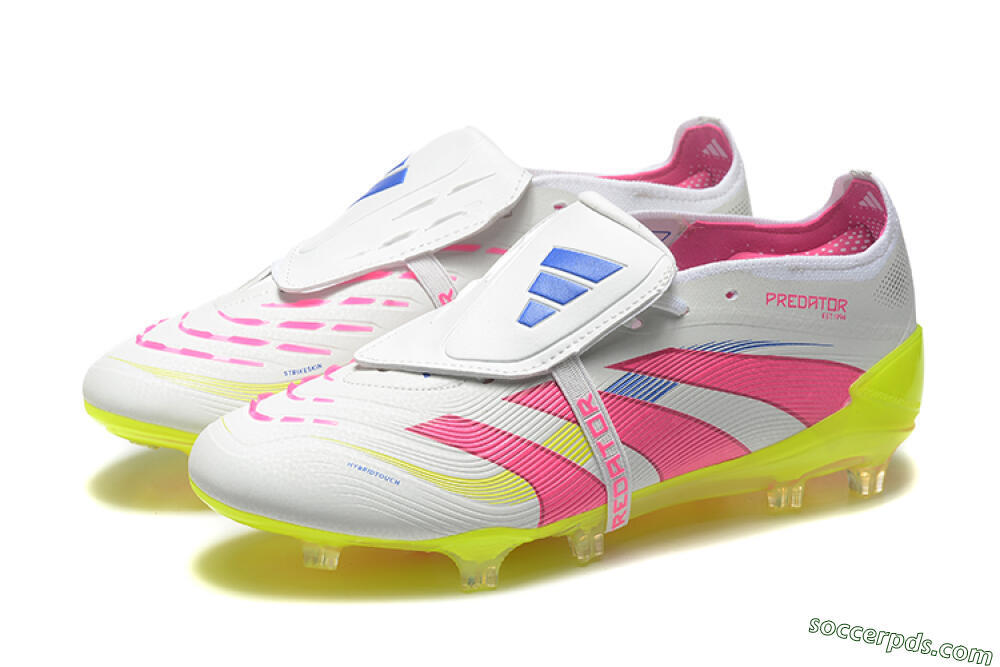 Adidas Predator Elite 25 Foldover Tongue FG Low-Tops Football Boots - White/Pink/Blue/Yellow 5