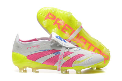 Adidas Predator Elite 25 Foldover Tongue FG Low-Tops Football Boots - White/Pink/Blue/Yellow
