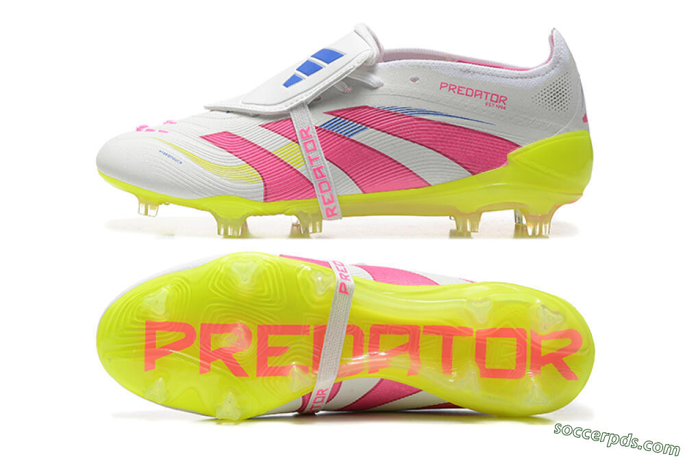 Adidas Predator Elite 25 Foldover Tongue FG Low-Tops Football Boots - White/Pink/Blue/Yellow 0