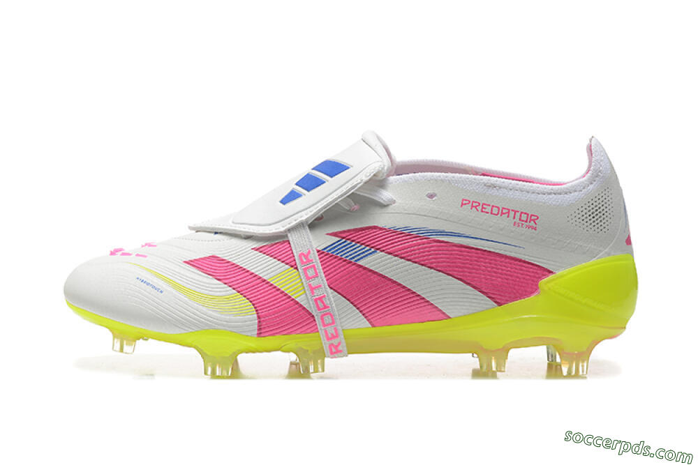 Adidas Predator Elite 25 Foldover Tongue FG Low-Tops Football Boots - White/Pink/Blue/Yellow 2