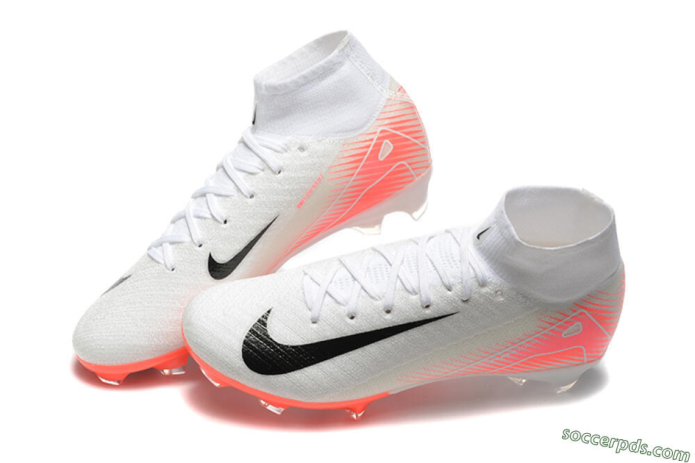 Nike Air Zoom Mercurial Superfly 10 Elite FG High-Tops Football Boots - White/Black/Red 6