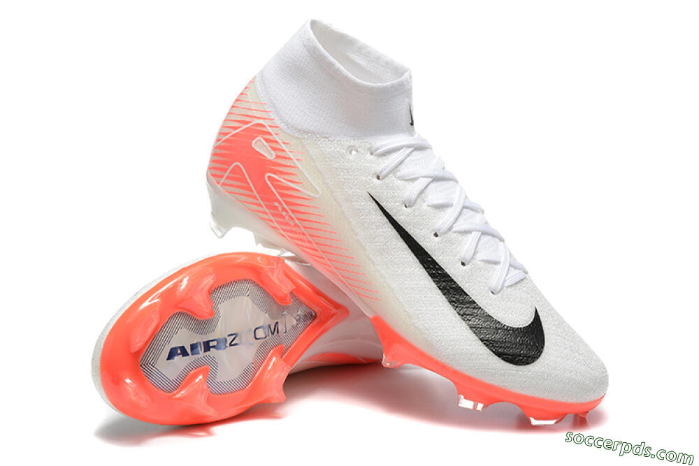 Nike Air Zoom Mercurial Superfly 10 Elite FG High-Tops Football Boots - White/Black/Red 4