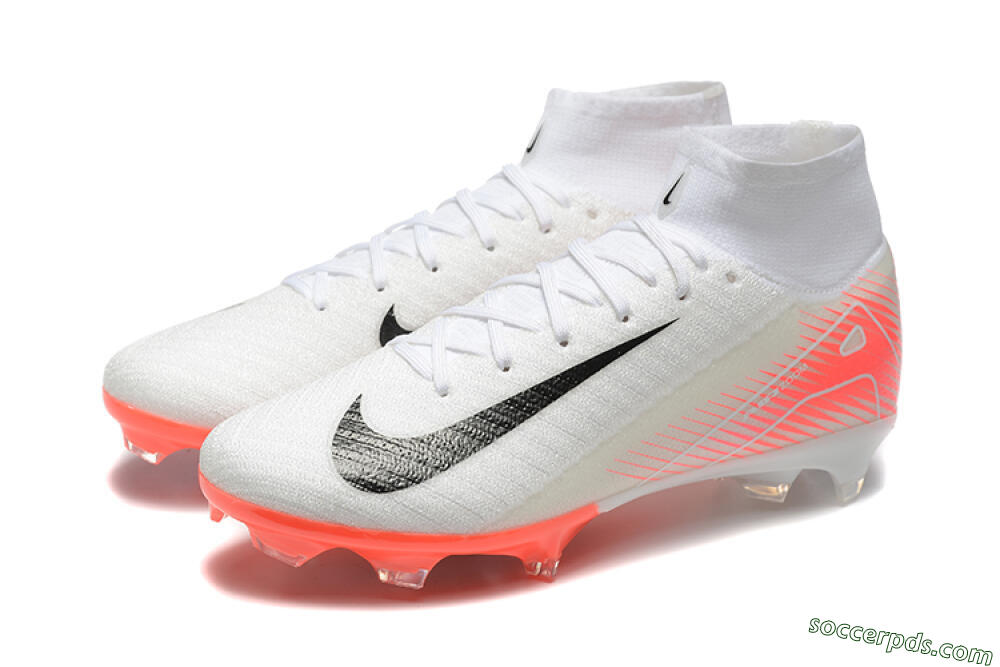 Nike Air Zoom Mercurial Superfly 10 Elite FG High-Tops Football Boots - White/Black/Red 5