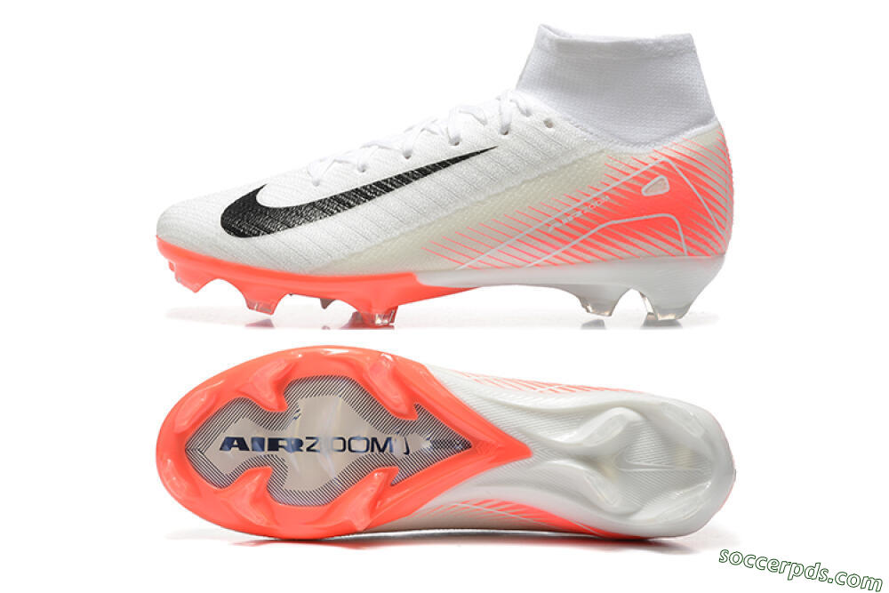 Nike Air Zoom Mercurial Superfly 10 Elite FG High-Tops Football Boots - White/Black/Red 0
