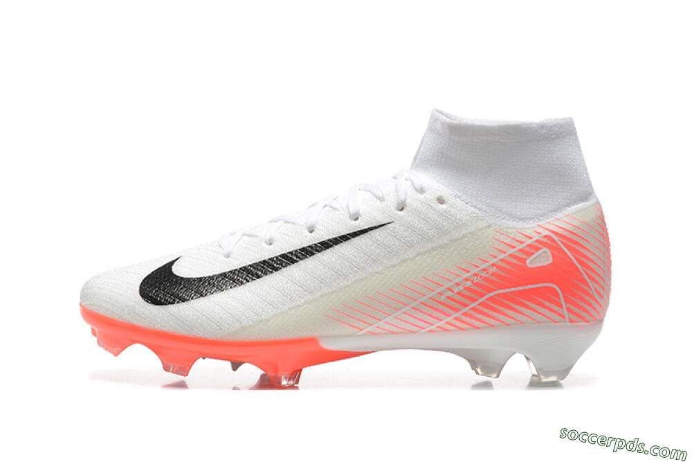 Nike Air Zoom Mercurial Superfly 10 Elite FG High-Tops Football Boots - White/Black/Red 2