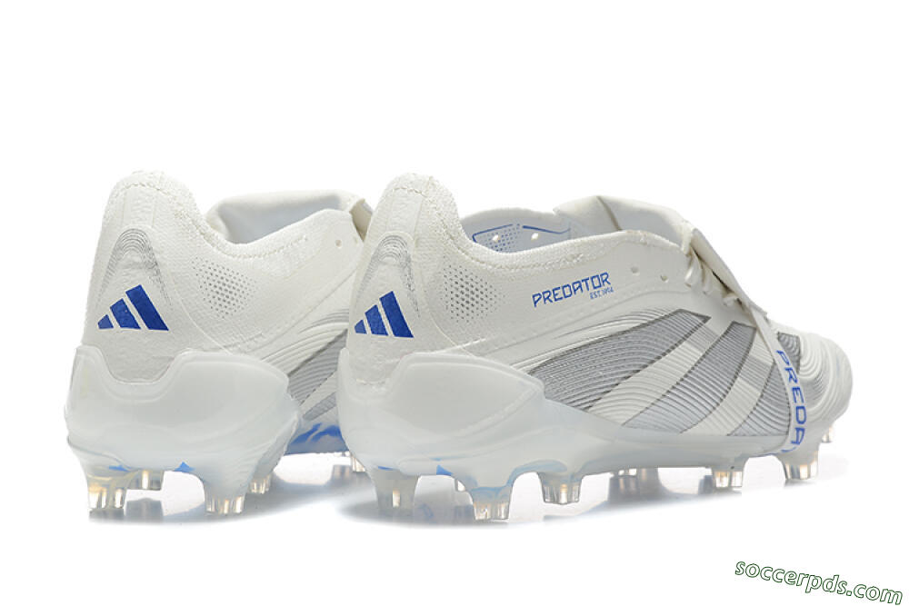 Adidas Predator Elite 25 Foldover Tongue FG Low-Tops Football Boots - Beige/Blue/Silver 9