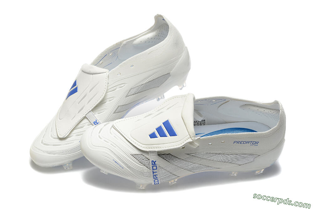 Adidas Predator Elite 25 Foldover Tongue FG Low-Tops Football Boots - Beige/Blue/Silver 6