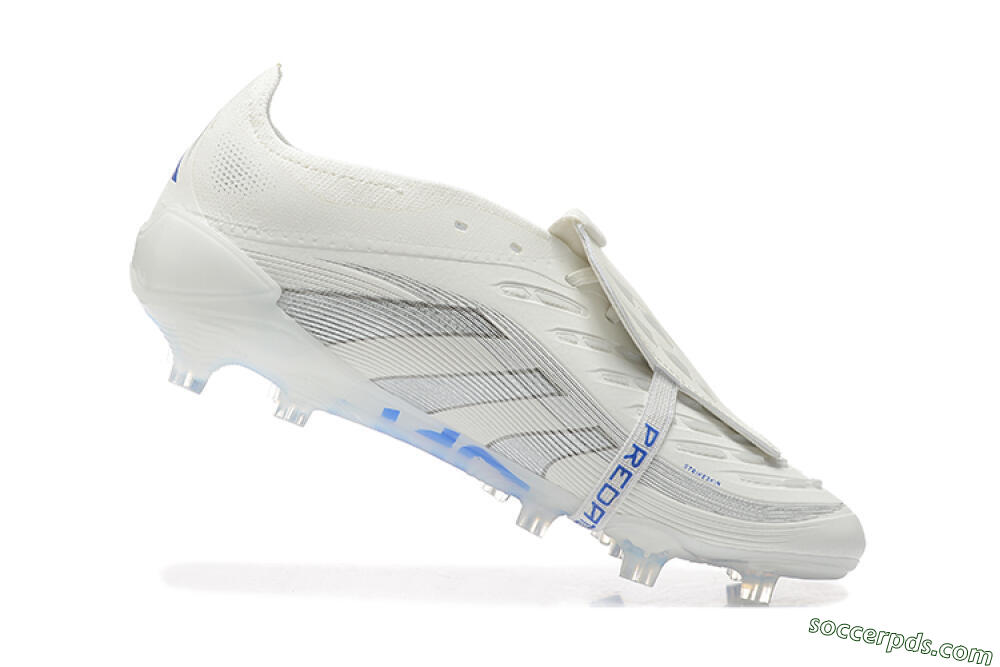 Adidas Predator Elite 25 Foldover Tongue FG Low-Tops Football Boots - Beige/Blue/Silver 7