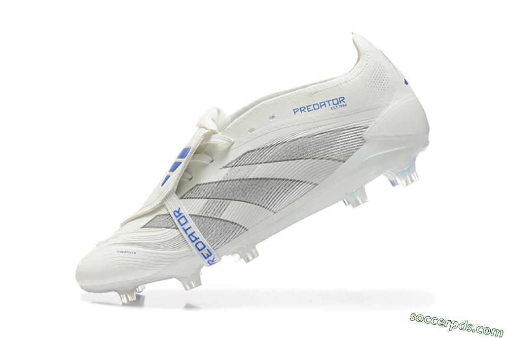 Adidas Predator Elite 25 Foldover Tongue FG Low-Tops Football Boots - Beige/Blue/Silver 8