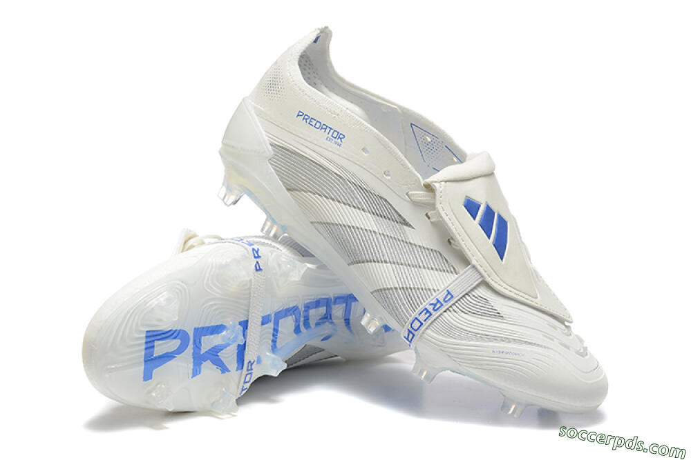 Adidas Predator Elite 25 Foldover Tongue FG Low-Tops Football Boots - Beige/Blue/Silver 4