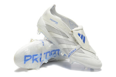 Adidas Predator Elite 25 Foldover Tongue FG Low-Tops Football Boots - Beige/Blue/Silver