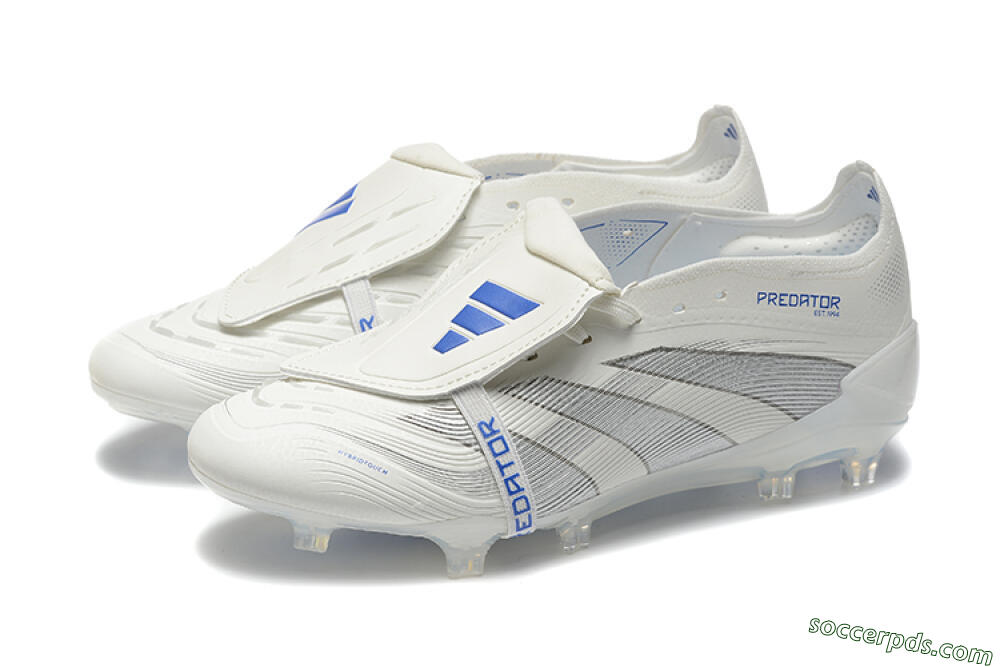 Adidas Predator Elite 25 Foldover Tongue FG Low-Tops Football Boots - Beige/Blue/Silver 5