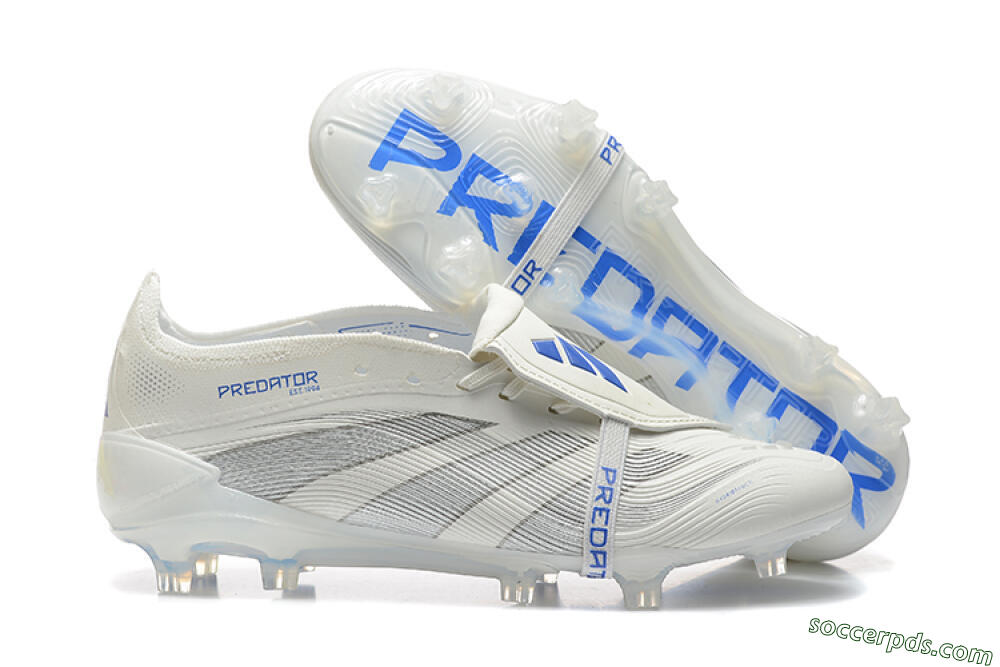 Adidas Predator Elite 25 Foldover Tongue FG Low-Tops Football Boots - Beige/Blue/Silver 1