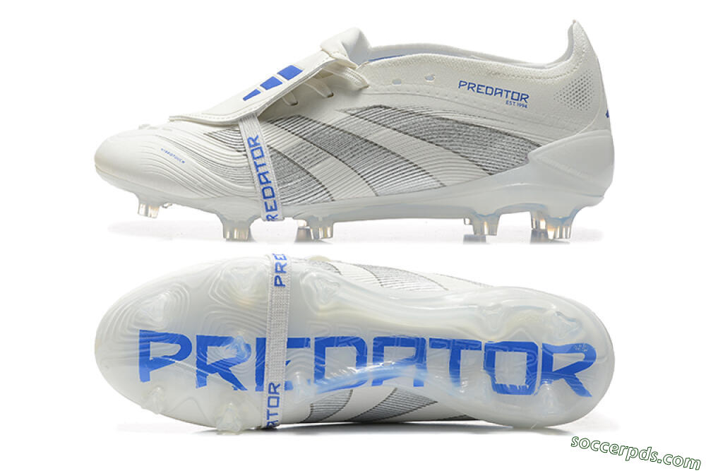 Adidas Predator Elite 25 Foldover Tongue FG Low-Tops Football Boots - Beige/Blue/Silver 0