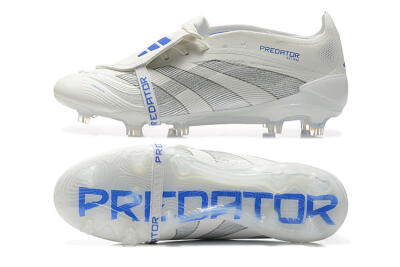 Adidas Predator Elite 25 Foldover Tongue FG Low-Tops Football Boots - Beige/Blue/Silver