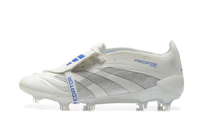 Adidas Predator Elite 25 Foldover Tongue FG Low-Tops Football Boots - Beige/Blue/Silver