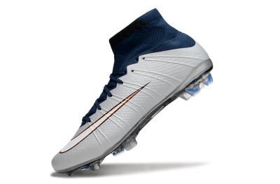 Nike Air Zoom Mercurial Superfly 4 CR7 FG High-Tops Football Boots - White/Blue/Yellow
