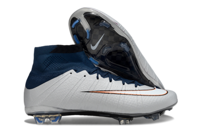 Nike Air Zoom Mercurial Superfly 4 CR7 FG High-Tops Football Boots - White/Blue/Yellow