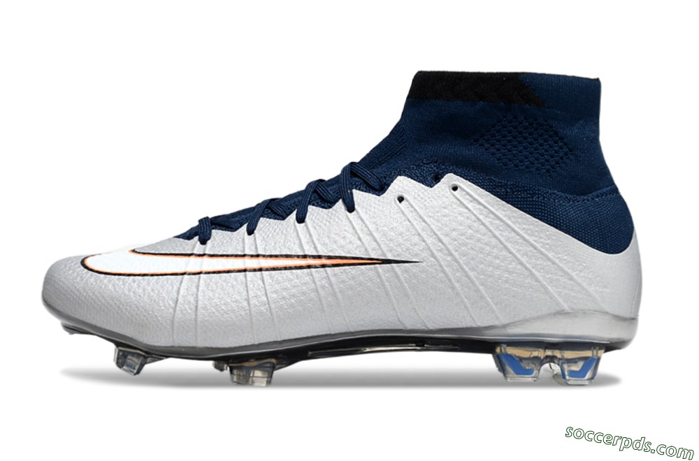Nike Air Zoom Mercurial Superfly 4 CR7 FG High-Tops Football Boots - White/Blue/Yellow 2