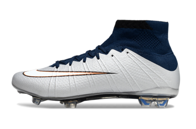 Nike Air Zoom Mercurial Superfly 4 CR7 FG High-Tops Football Boots - White/Blue/Yellow