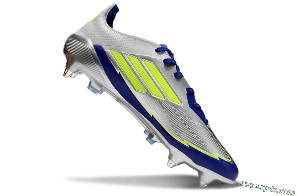 Adidas F50 Elite SG Low-Tops Football Boots - Silver/Yellow/Blue 4
