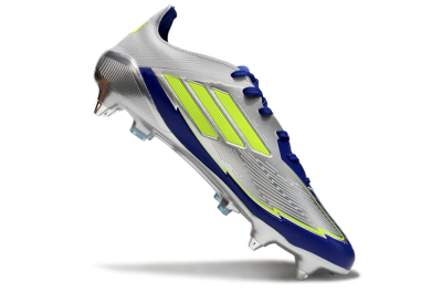 Adidas F50 Elite SG Low-Tops Football Boots - Silver/Yellow/Blue