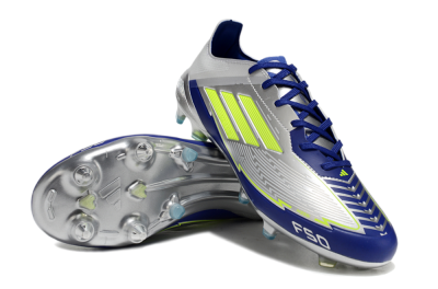 Adidas F50 Elite SG Low-Tops Football Boots - Silver/Yellow/Blue