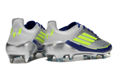 Adidas F50 Elite SG Low-Tops Football Boots - Silver/Yellow/Blue