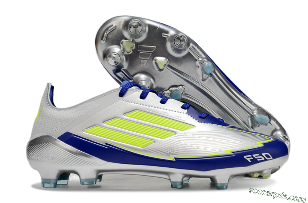 Adidas F50 Elite SG Low-Tops Football Boots - Silver/Yellow/Blue 1