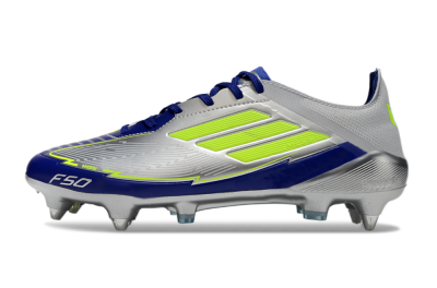Adidas F50 Elite SG Low-Tops Football Boots - Silver/Yellow/Blue