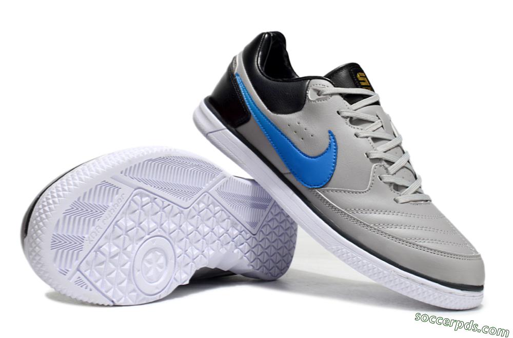 Nike Street Gato IC Low-Tops Football Shoes - Grey/Blue/Black 0