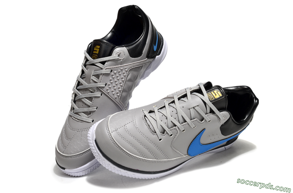 Nike Street Gato IC Low-Tops Football Shoes - Grey/Blue/Black 3