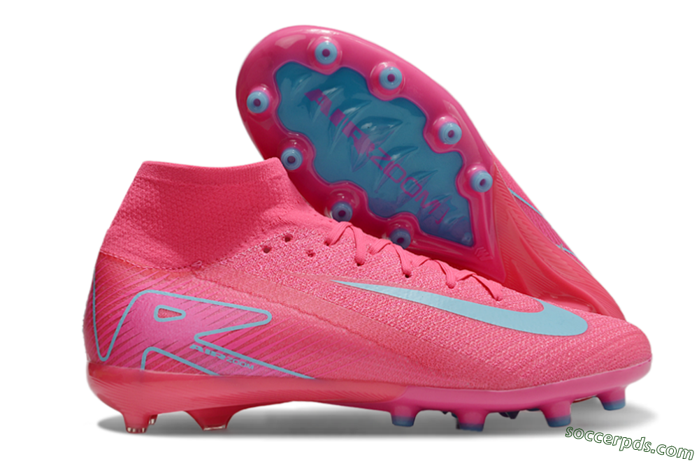 Nike Air Zoom Mercurial Superfly 10 Elite AG High-Tops Football Boots - Pink/Jade 1