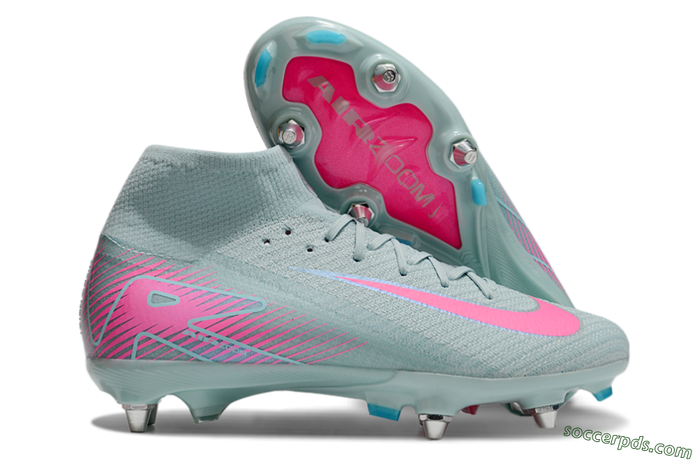 Nike Air Zoom Mercurial Superfly 10 Elite SG High-Tops Football Boots - Jade/Pink 1