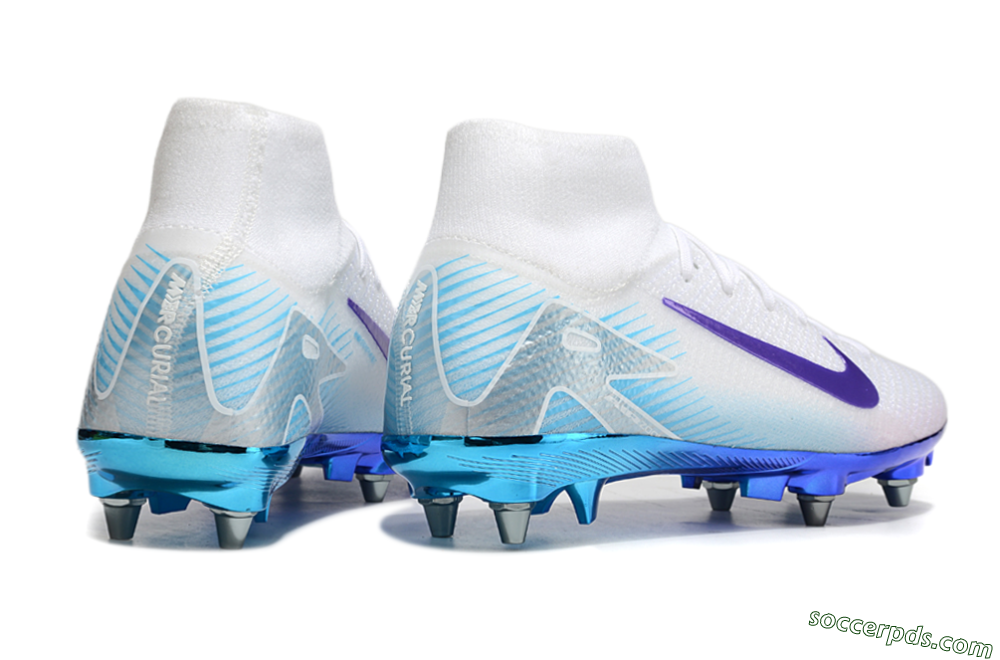 Nike Air Zoom Mercurial Superfly 10 Elite SG High-Tops Football Boots - White/Purple/Jade 5