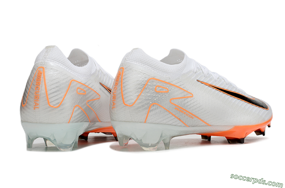 Nike Air Zoom Mercurial Vapor 16 Elite FG Low-Tops Football Boots - White/Black/Orange 6