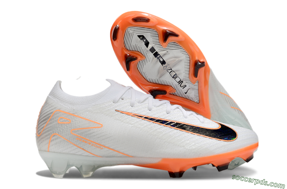 Nike Air Zoom Mercurial Vapor 16 Elite FG Low-Tops Football Boots - White/Black/Orange 1