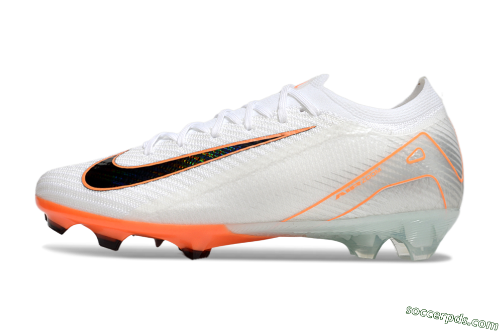 Nike Air Zoom Mercurial Vapor 16 Elite FG Low-Tops Football Boots - White/Black/Orange 2