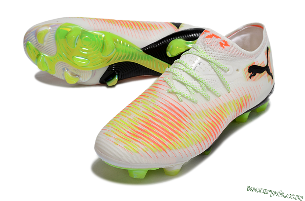 Puma Future 8 Ultimate FG Low-Tops Football Boots - White/Red/Yellow 3