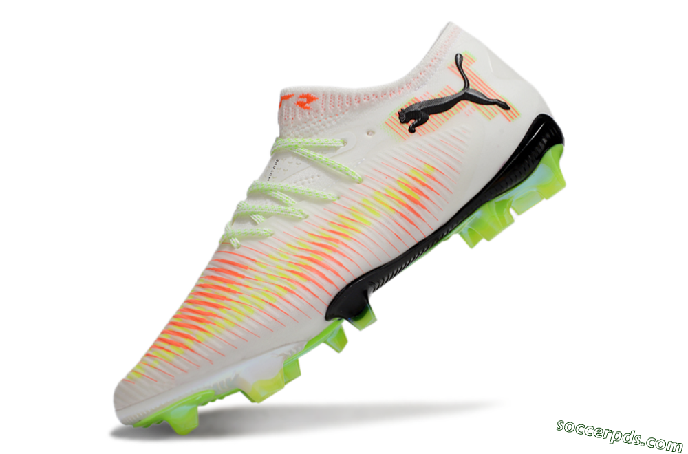 Puma Future 8 Ultimate FG Low-Tops Football Boots - White/Red/Yellow 5