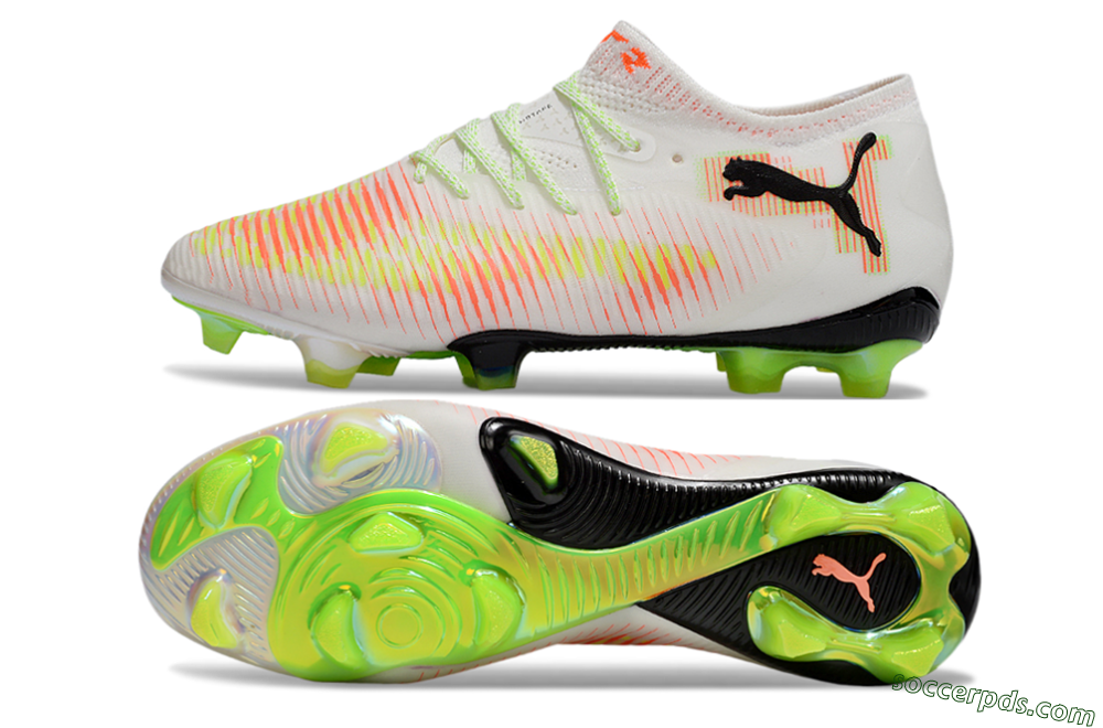 Puma Future 8 Ultimate FG Low-Tops Football Boots - White/Red/Yellow 0