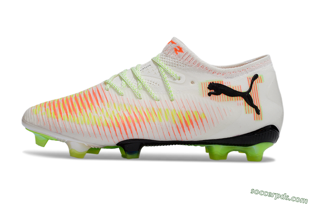 Puma Future 8 Ultimate FG Low-Tops Football Boots - White/Red/Yellow 2