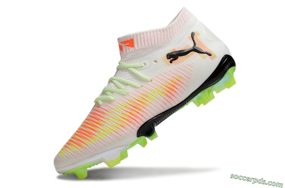 Puma Future 8 Ultimate FG Low-Tops Football Boots - White/Red/Yellow 5