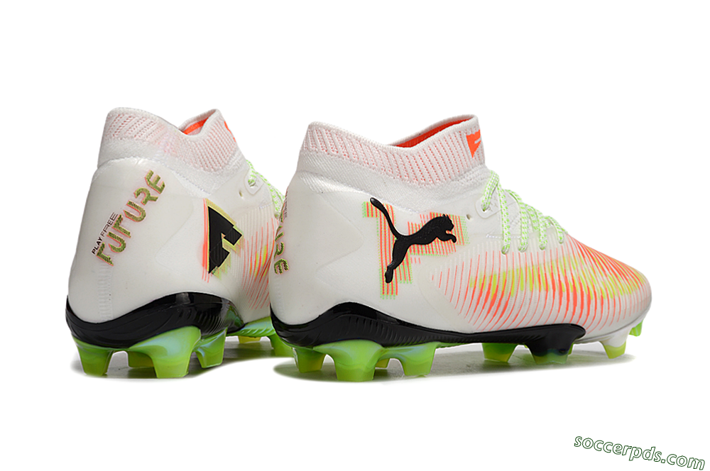 Puma Future 8 Ultimate FG Low-Tops Football Boots - White/Red/Yellow 6