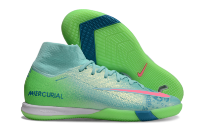 Nike Air Zoom Mercurial Superfly 10 Elite IC High-Tops Football Shoes - Jade/Pink/Yellow