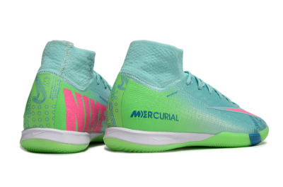 Nike Air Zoom Mercurial Superfly 10 Elite IC High-Tops Football Shoes - Jade/Pink/Yellow