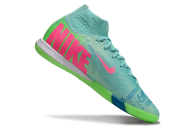 Nike Air Zoom Mercurial Superfly 10 Elite IC High-Tops Football Shoes - Jade/Pink/Yellow