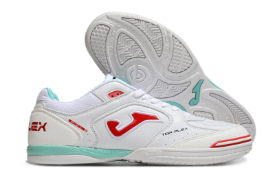 Joma Top Flex IC Low-Tops Football Shoes - White/Red/Jade