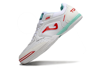 Joma Top Flex IC Low-Tops Football Shoes - White/Red/Jade